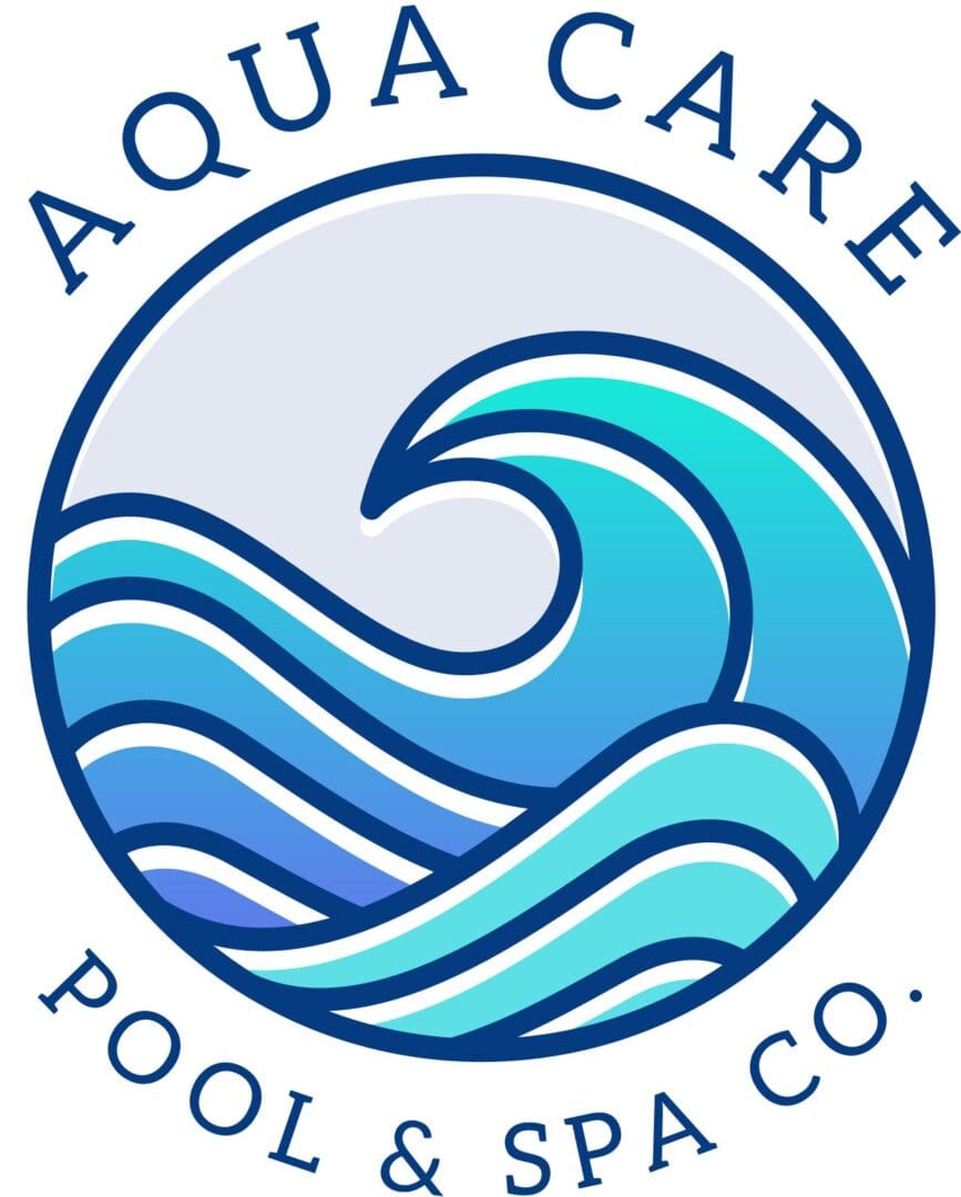 A blue and white logo of an ocean wave.